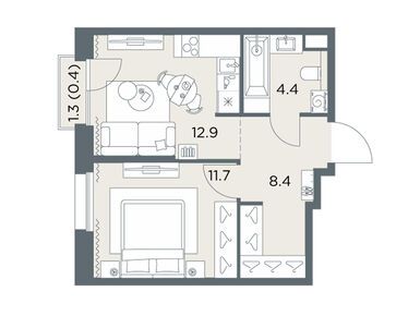 1-комнатная 37.80 кв.м, ЖК «Станиславский», 12 474 000 руб.