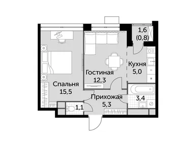 2-комнатная 43.40 кв.м, ЖК «Датский квартал», 15 072 820 руб.