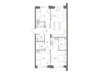 Планировки трехкомнатные в ЖК SOUL (Соул)