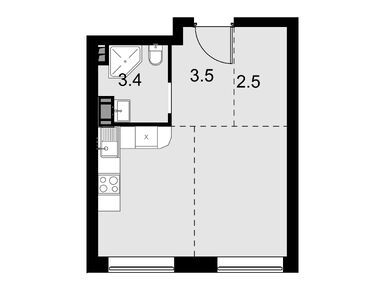 1-комнатные 38.60 кв.м, Дом Malevich, 14 282 000 руб.