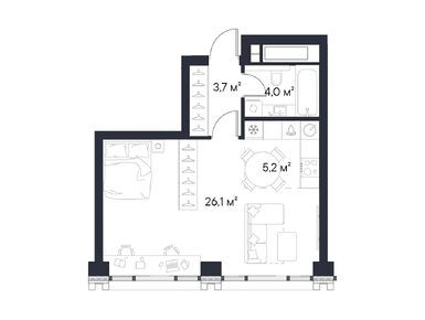 Студия 39.00 кв.м, ЖК «Первый Нагатинский», 23 852 790 руб.