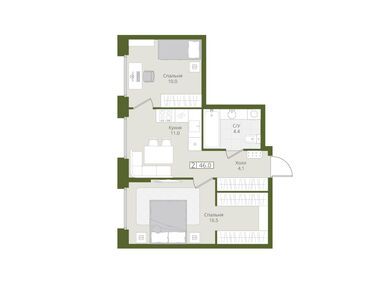 Планировки двухкомнатные в ЖК «Коллекция»