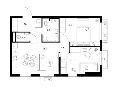 Планировки двухкомнатные в Ярославский квартал