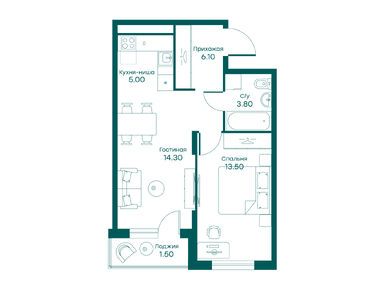 Планировки двухкомнатные в ЖК «Равновесие»