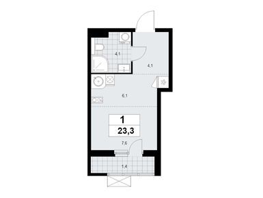 Студия 23.30 кв.м, ЖК «Бунинские кварталы», 9 742 429 руб.