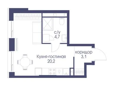 Студия 28.00 кв.м, Жилой квартал «Символ», 17 836 000 руб.