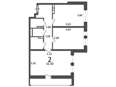 Планировки двухкомнатные в Жилой дом «Ирландская ул., д. 4, к. 1, 2»