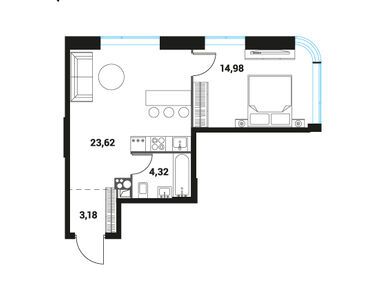 Планировки двухкомнатные в ЖК «Инноватор»