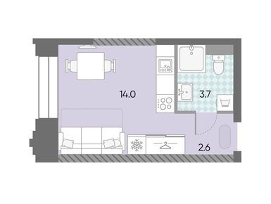 Планировки студии в ЖК «ЗИЛАРТ»