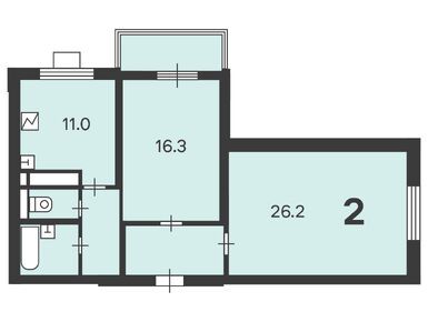 2-комнатная 68.80 кв.м, Жилой дом «Городская ул., д.12, 14», 14 599 360 руб.