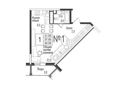 Планировки студии в ЖК «Школьный»