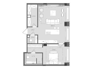 Планировки однокомнатные в Клубный дом Forum (Форум)