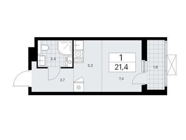 Студия 21.40 кв.м, ЖК «Бунинские кварталы», 9 570 508 руб.