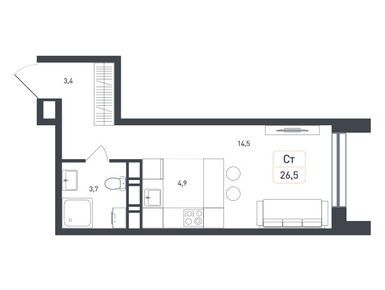 Планировки студии в ЖК «Новая Щербинка»