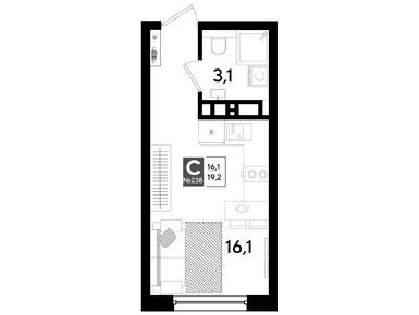 Студия 19.20 кв.м, ЖК DOGMA PARK (Догма Парк), 4 419 840 руб.