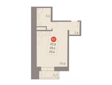 Планировки студии в ЖК «Отлично»