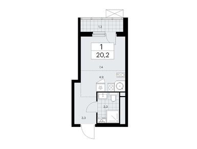 Планировки студии в Жилой квартал «Прокшино»