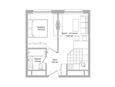 Планировки 2-к. апартаменты в Инвест-отель «Адрес»