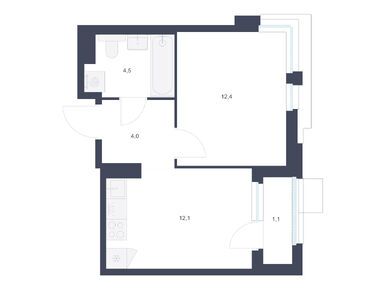 1-комнатная 34.10 кв.м, ЖК «Южные Сады», 13 907 003 руб.