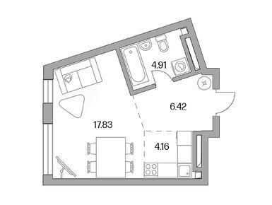 Студия 33.32 кв.м, ЖК «Тринити», 13 424 056 руб.