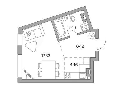 Студия 33.87 кв.м, ЖК «Тринити», 16 454 474 руб.