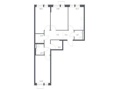 Планировки трехкомнатные в ЖК «Квартал Авиаторов»