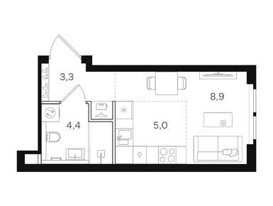 Студия 21.60 кв.м, ЖК «НАЗАРÉ» («Мангазея в Богородском»), 15 161 040 руб.