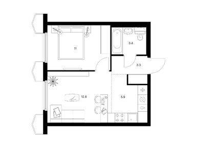 Планировки однокомнатные в Бусиновский парк