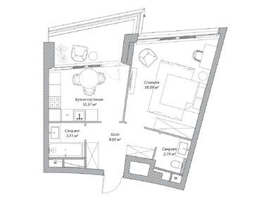 Планировки 2-к. апартаменты в Клубный дом «Рублево»