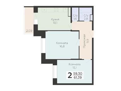 Планировки двухкомнатные в ЖК «Онегин»