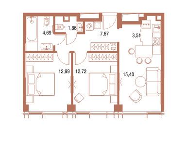 Планировки двухкомнатные в ЖК Symphony 34 (Симфония 34)