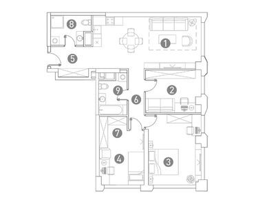 Планировки четырехкомнатные в ЖК Very (Вери) Ботанический сад