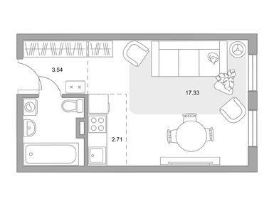 Студия 27.72 кв.м, ЖК «Аникеевский», 5 721 041 руб.