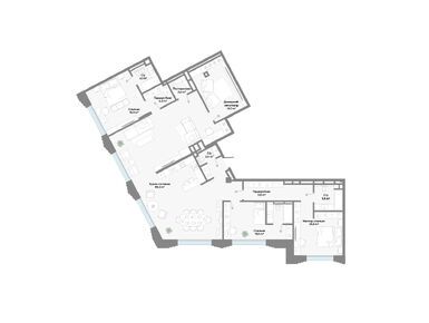 Планировки 3-к. апартаменты в CULT (Культ)