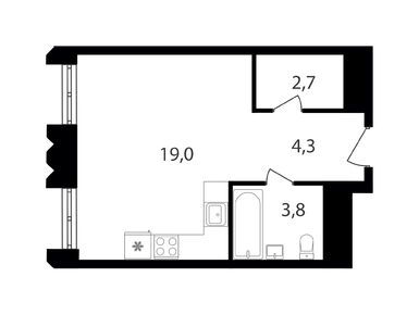 Планировки студии в МФК «Варшавские ворота»