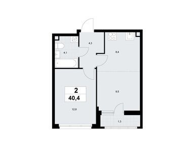 Планировки двухкомнатные в Жилой район «Родные кварталы»