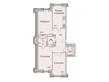 2-комнатная 115.60 кв.м, Клубный дом Full House (Фул Хаус), 60 112 000 руб.