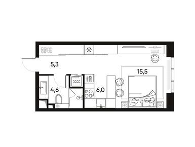 1-комнатная 32.00 кв.м, Жилой квартал PRIDE (Прайд), 23 084 448 руб.
