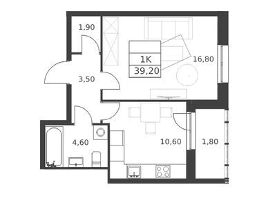 Планировки однокомнатные в ЖК «Октябрьский»