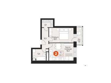 Планировки однокомнатные в ЖК «Идеал»