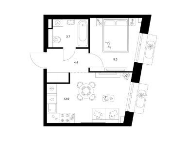 Планировки однокомнатные в Саларьево парк