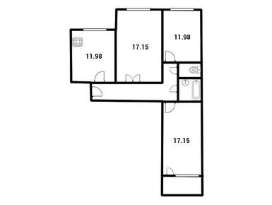 Планировки трехкомнатные в ЖК «Новоокский»