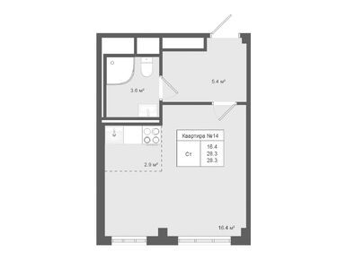 Студия 28.30 кв.м, ЖК «Яковлево», 7 122 544 руб.