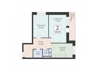 Планировки двухкомнатные в ЖК «Малаховский»