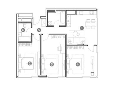 Планировки 4-к. апартаменты в NAMETKIN TOWER (Наметкин Тауэр)