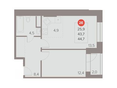 Планировки двухкомнатные в ЖК «Отлично»