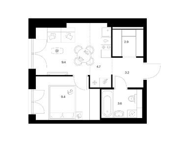 Планировки однокомнатные в Плеханова 11 