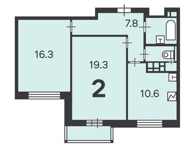 2-комнатная 59.40 кв.м, Жилой дом «16-я Парковая ул., д. 12», 22 023 332 руб.