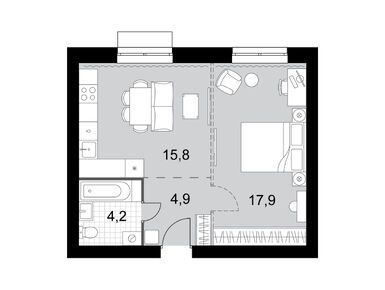 Планировки двухкомнатные в ЖК «Дубровицы клаб»