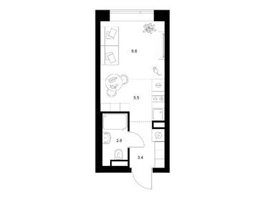 Студия 20.30 кв.м, Амурский парк, 11 905 950 руб.